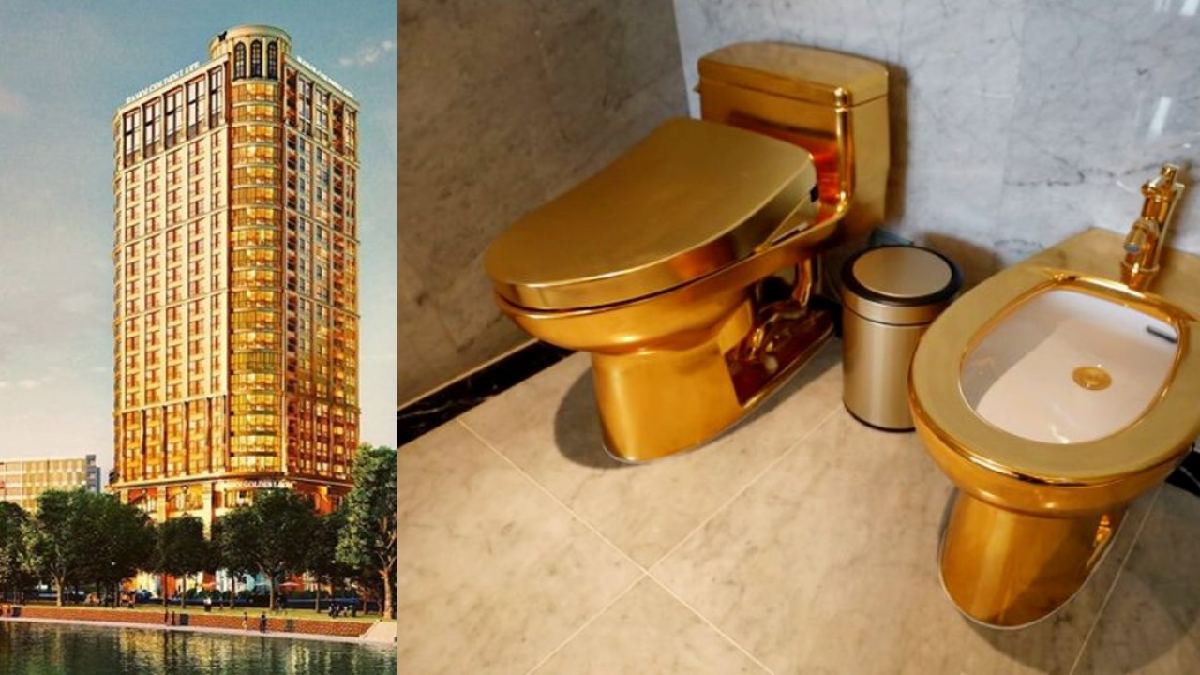 Dolce Hanoi hotel is famous for gold plated structure in Vietnam